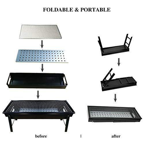 Folding Portable BBQ Grill Set – Charcoal Barbecue Grill