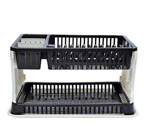 Kitchen Organizer Dish Rack with Water-Storing Tray – Multi-Functional Drying Rack for Plates, Bowls & Utensils