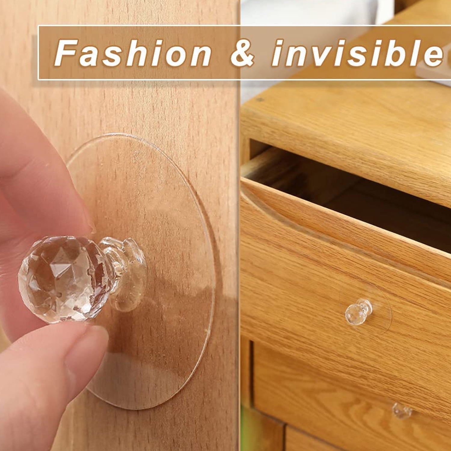 Clear Cabinet Drawer Knobs  Hook Diamond Crystal Shaped Pulls Handles For Wardrobe Kitchen Cupboard Bathroom Dresser Furniture Door Window (1 Pc)