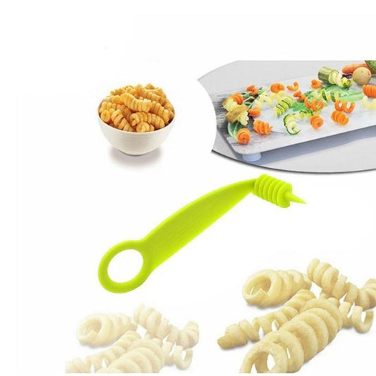 Kitchen Plastic Vegetables Spiral Cutter  Spiral Knife  Spiral Screw Slicer