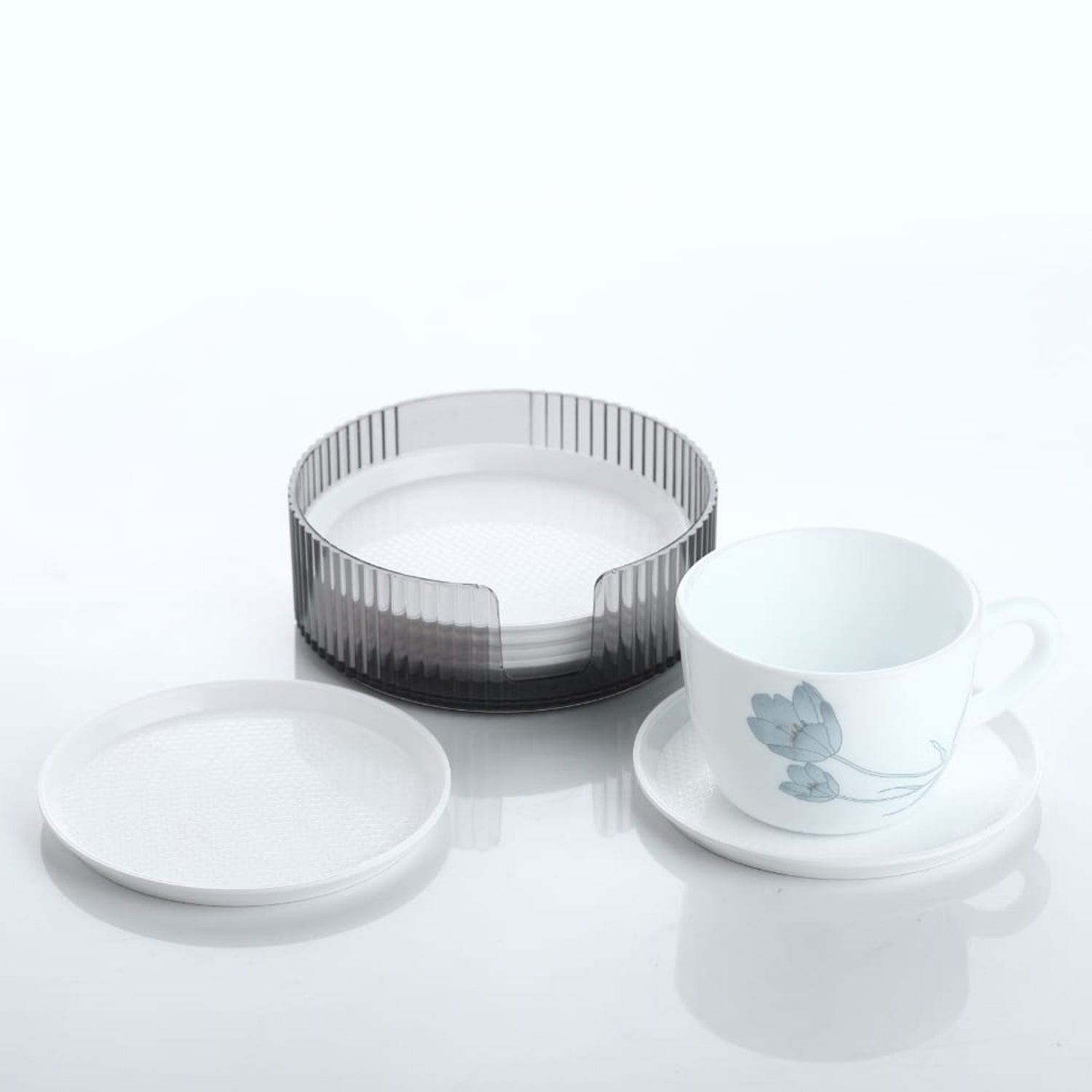 Coasters Set Of 6 Plastic Coasters Spill Protection For Table Desk Durable And Non Slip Plastic Coaster Fit Common Size Drinking Glass Coffee Cup Tea Cup Mug