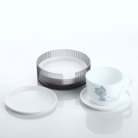 Coasters Set Of 6 Plastic Coasters Spill Protection For Table Desk Durable And Non Slip Plastic Coaster Fit Common Size Drinking Glass Coffee Cup Tea Cup Mug