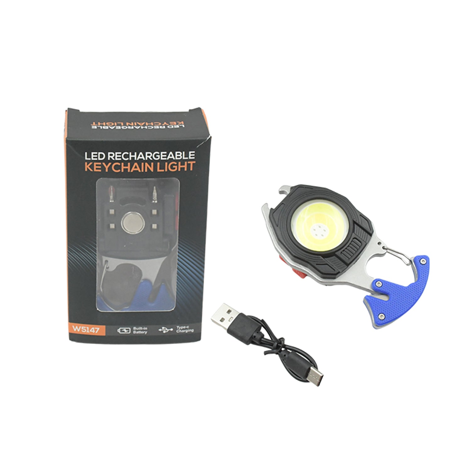 Keychain Led Flashlight Rechargeable Multi Function 6 Lighting Modes Pocket Key Chain Flash Light Usb For Outdoor Campingwalking With Cigarette Lighter