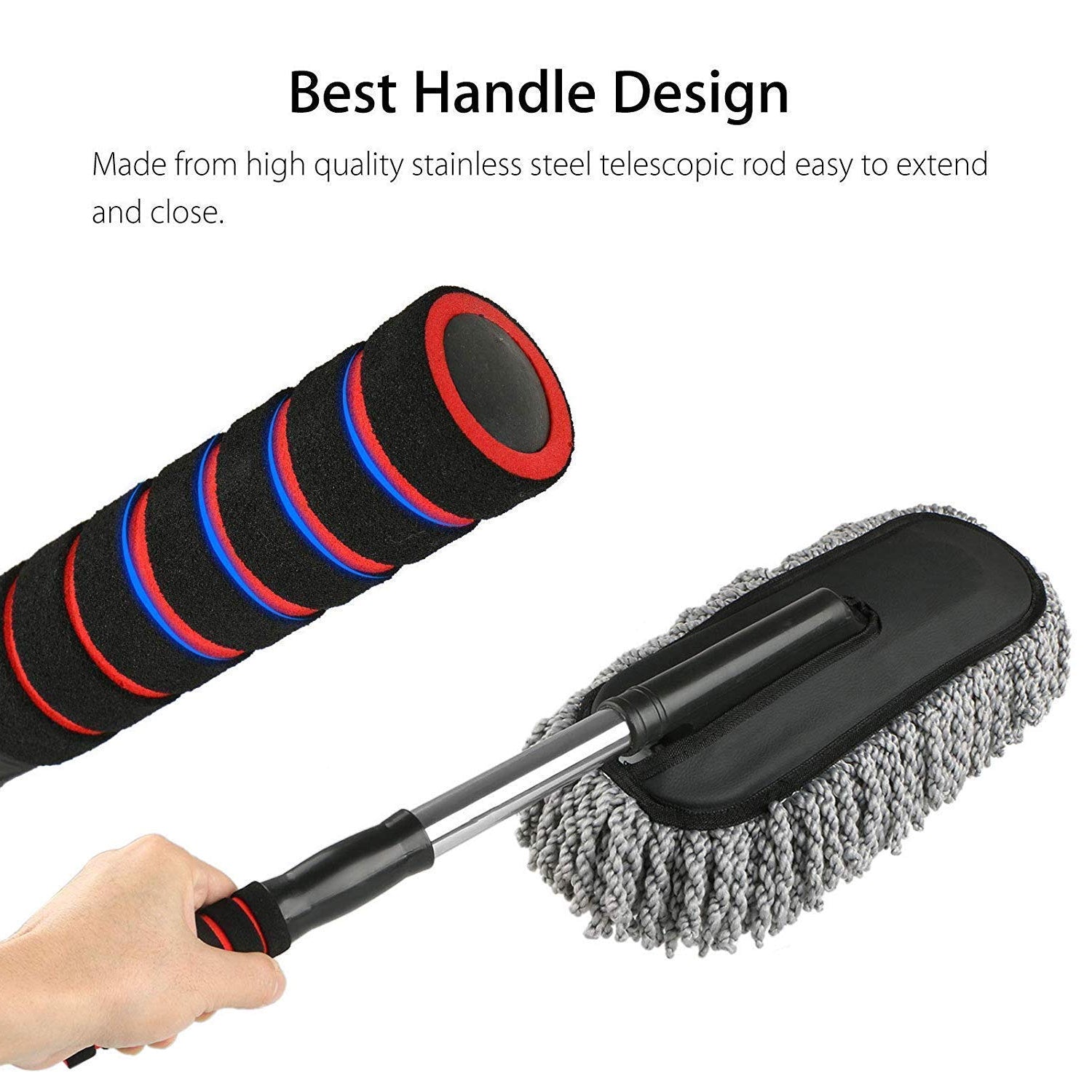 Car Duster Long Retractable soft non-slip handle Multipurpose Microfiber Wash Brush Vehicle Interior And Exterior Cleaning Kit With For Car Boats Or Home