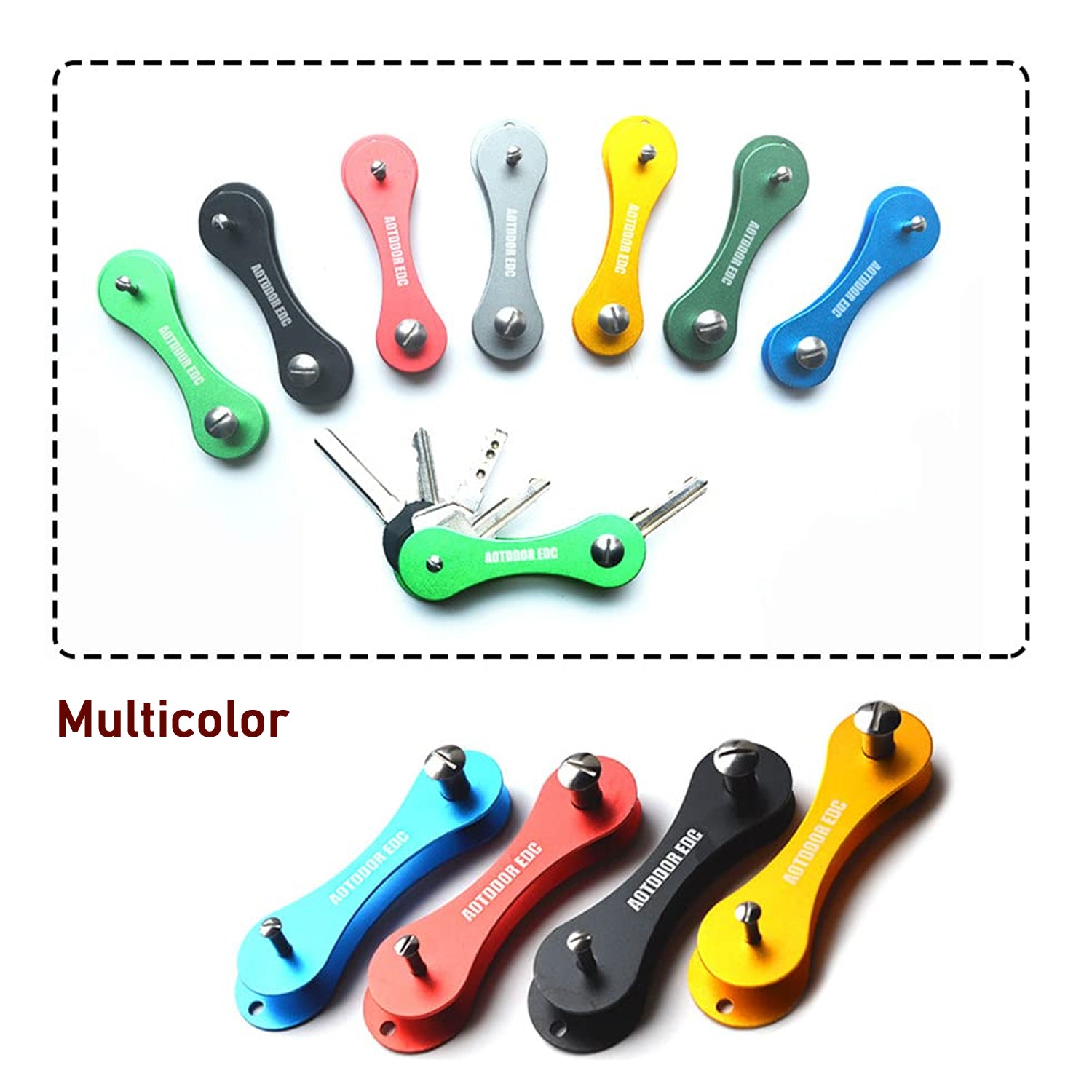 Metal Key Holder Multifunctional Portable Key Accessory (1 Pc  Mix Color)