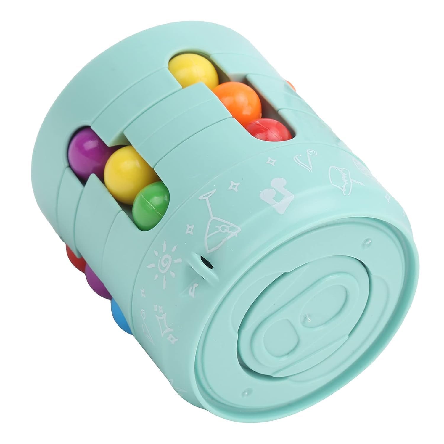 Magic Rainbow Puzzle Ball, Magic Bean Toy, Rotating Small Beads Fidget Cube Toys for Children, Football Cube 3D Puzzle Intelligence Fidget Toy