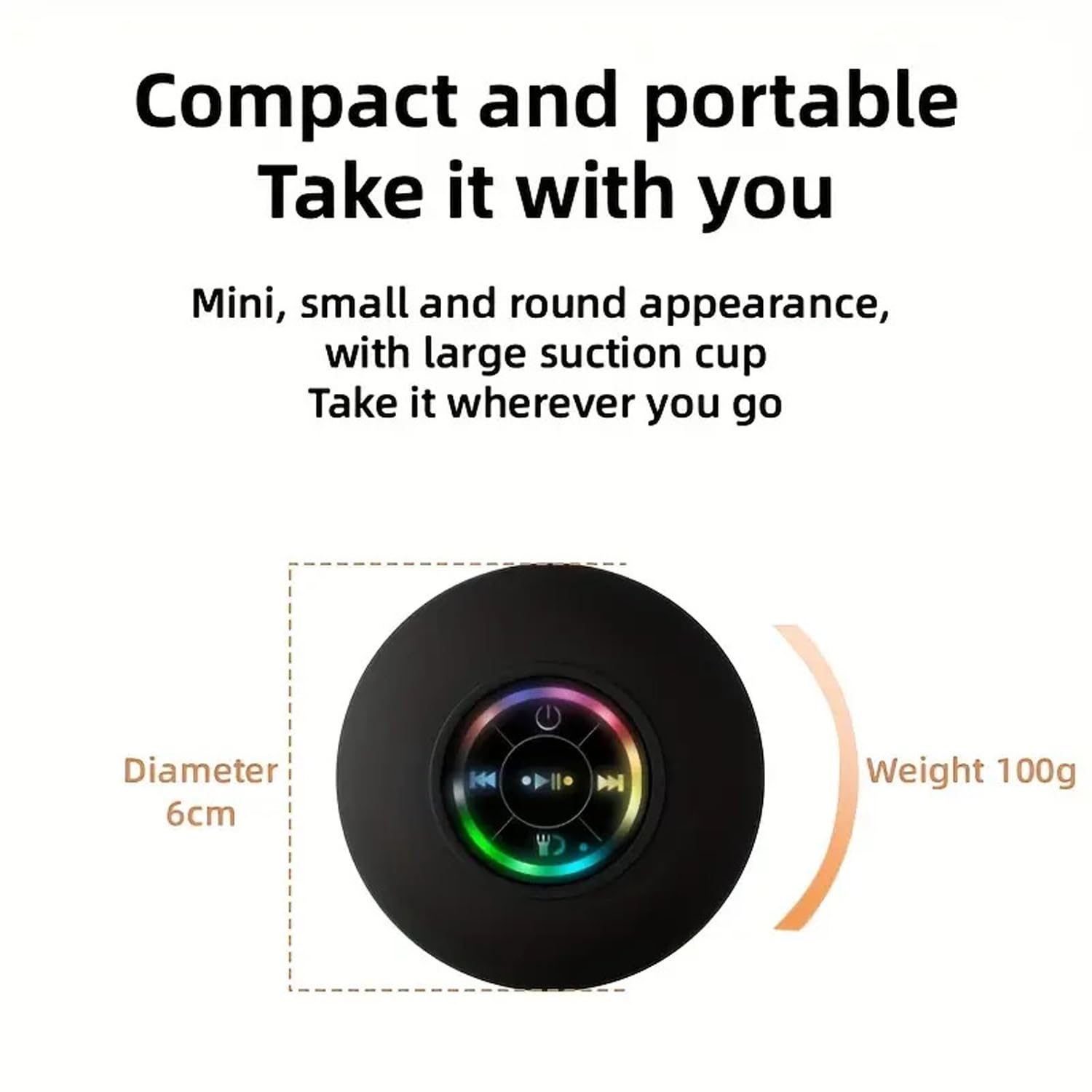 Large Suction Cup Waterproof Bluetooth Speaker