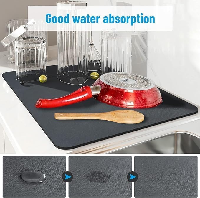 Drying mat for Kitchen, Water Absorbent Mat (PACK OF 2)