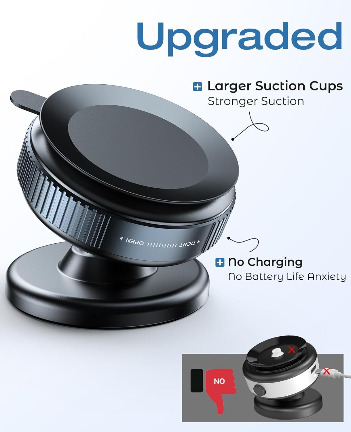 Vacuum Magnetic Suction Cup Phone Mount with 360 Degree Rotation