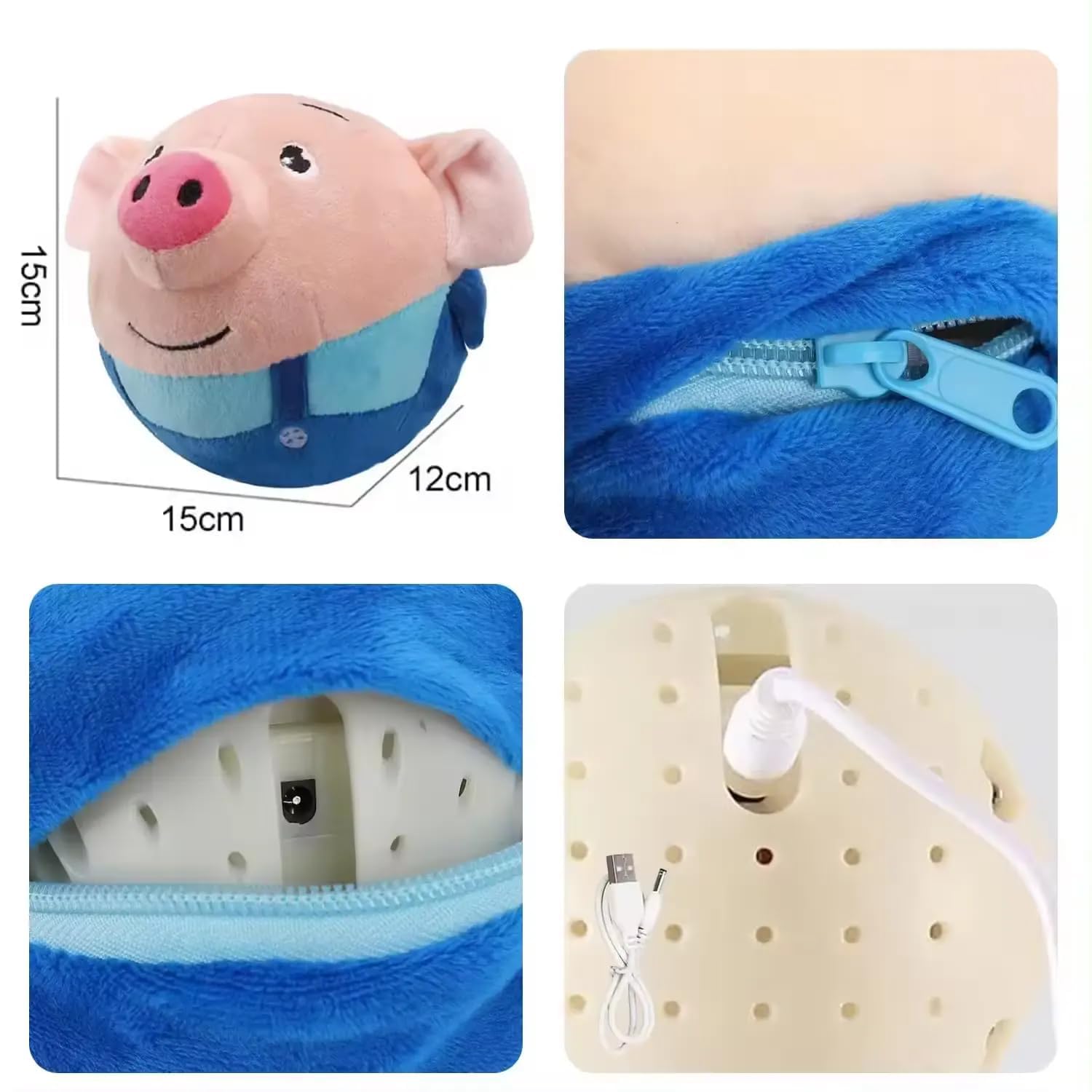 Cute Electric Toy 72 Songs Recordable Cartoon Jump Pig Kids Toys Gifts Red, Dancing and Singing Piglet, Active Moving Plush, Moving Interactive Dog Plaything, Washable Cartoon Pig Plaything, Plush Sound Electronic Shake