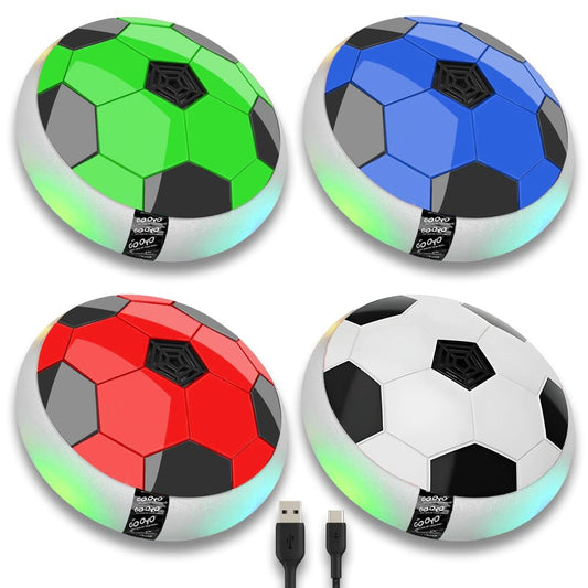 Rechargeable Floating Hover Football with Colorful Flash Light Effect | Indoor Pro Air Football for Kids | Assorted Color, Power Source: Lithium Battery | USB Cable (Included)