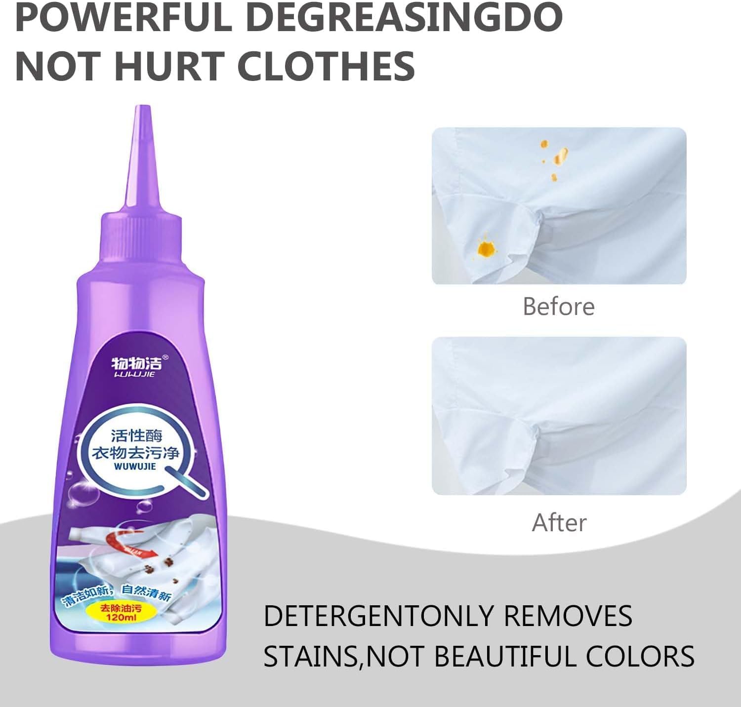 Active Enzyme Clothing Stain Removal Agent, Stain Remover, Clothing Stain Remover (Pack of 2)