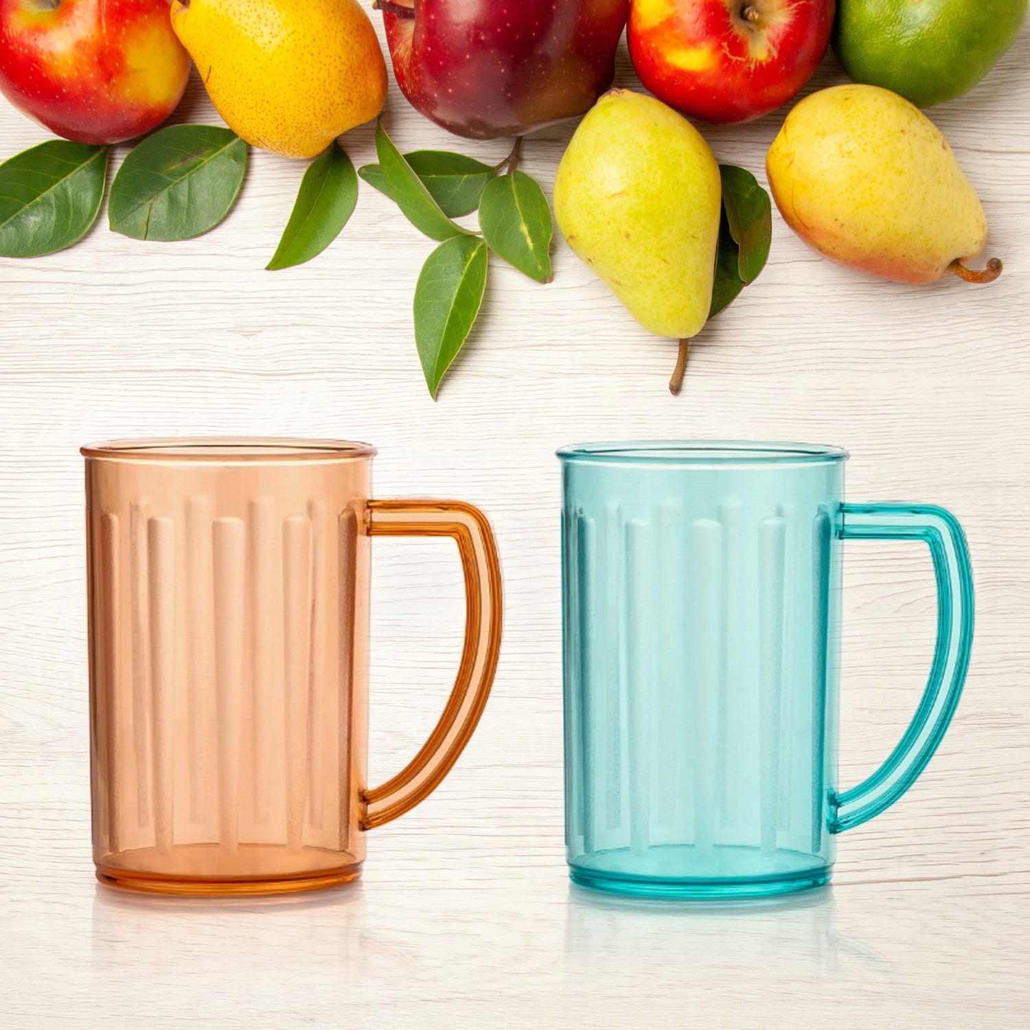 Stylish Juice Glass With Handle Water Glass Beer Glass Milk Shake Glass Multipurpose Glass Plastic Beer Mug Unbreakable Beer Tasting Glasses Clear Juice Glasses Suitable For Kids (2 Pc)