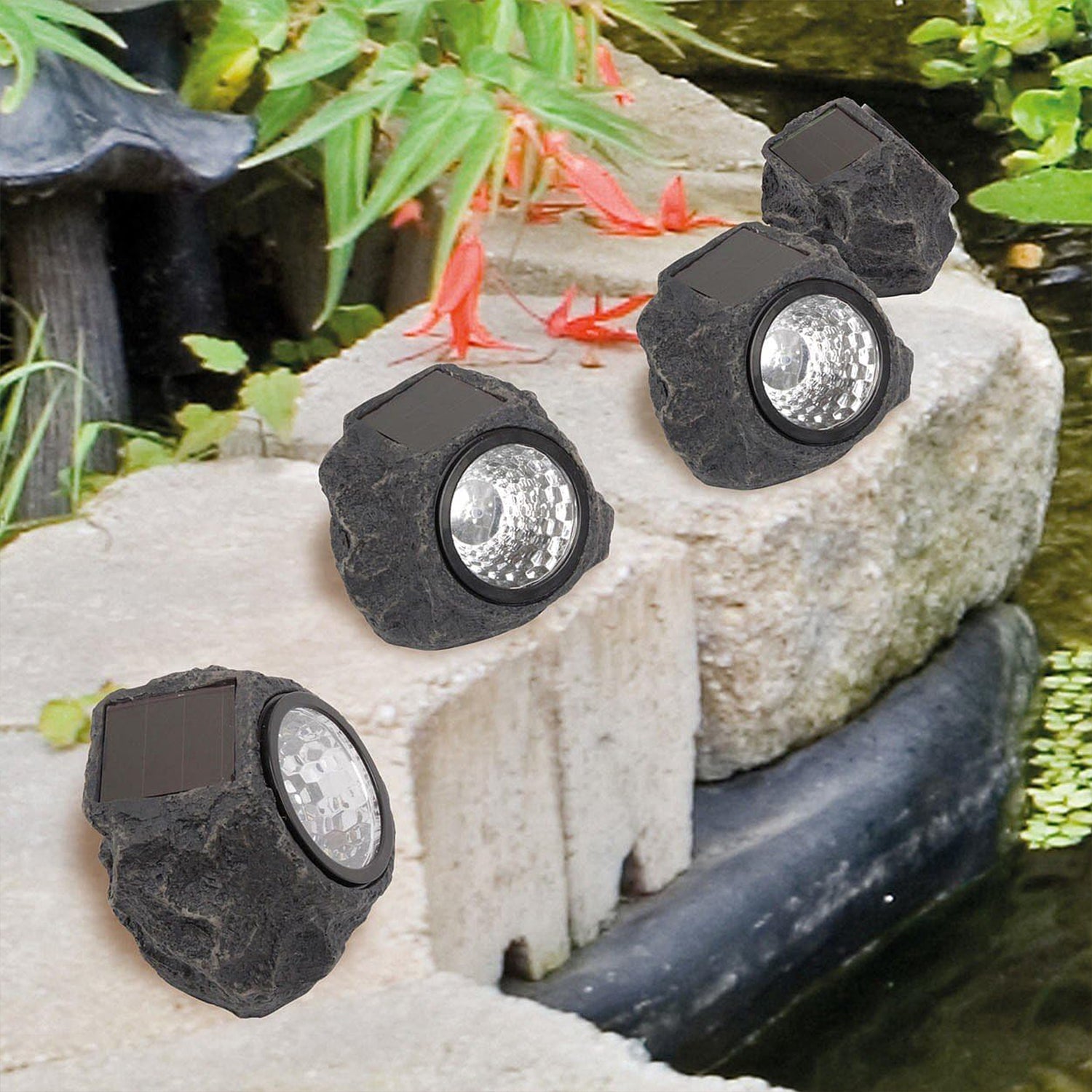 Solar Powered Led Rock Light Solar Powered Led Spotlight Faux Stone For Pathway Landscape Garden Outdoor Patio Yard (1 Pc)