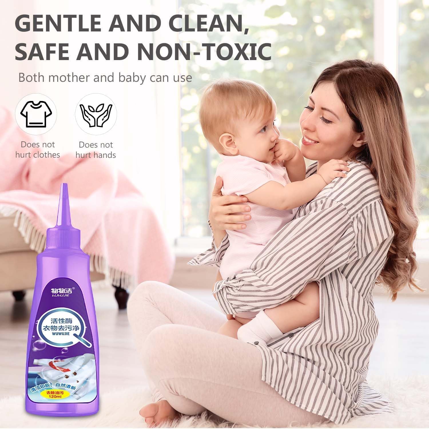 Active Enzyme Clothing Stain Removal Agent, Stain Remover, Clothing Stain Remover (Pack of 2)
