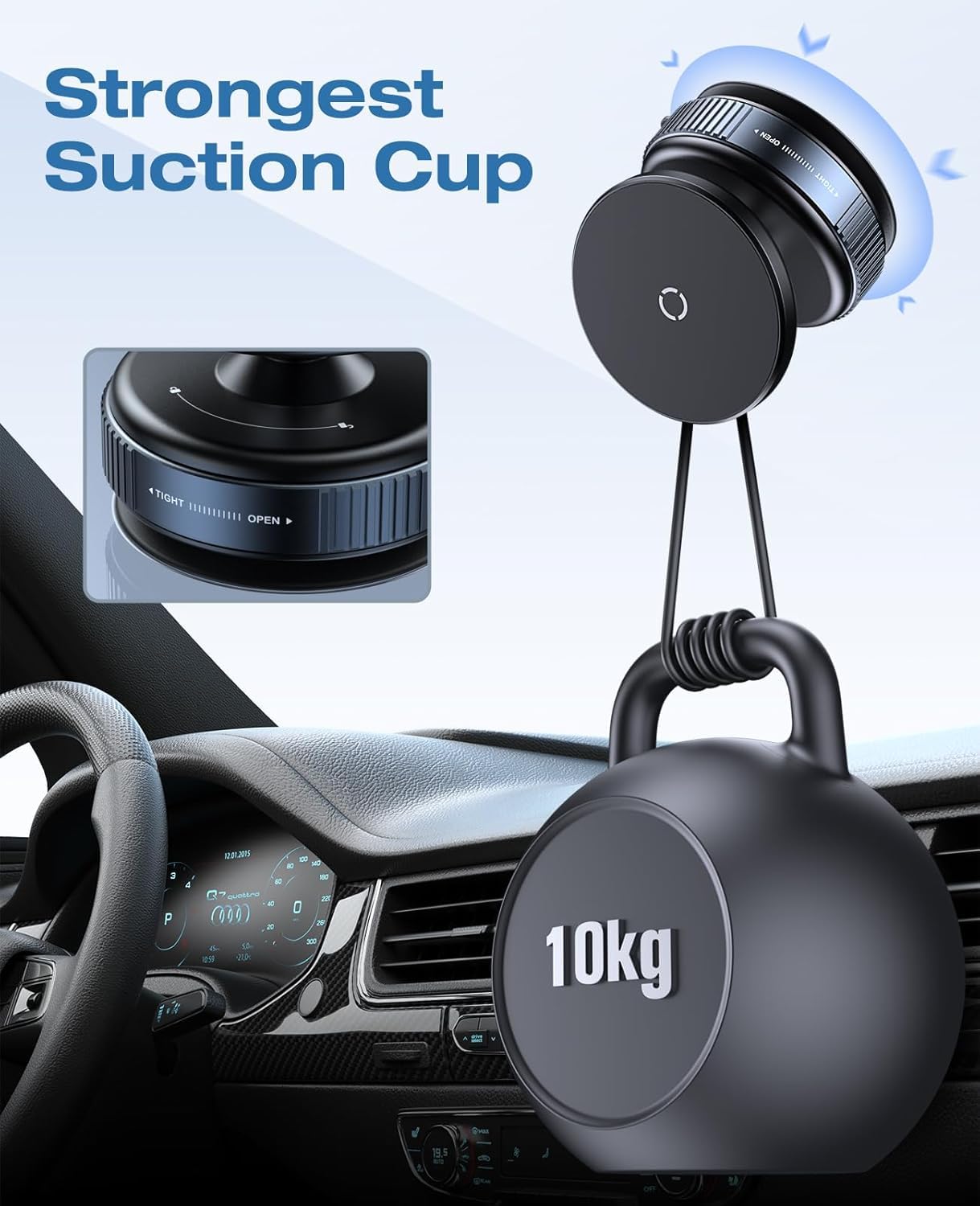 Vacuum Magnetic Suction Cup Phone Mount with 360 Degree Rotation