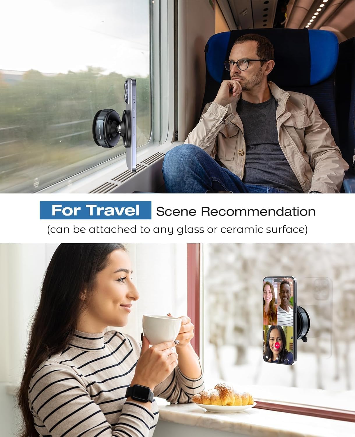 Vacuum Magnetic Suction Cup Phone Mount with 360 Degree Rotation