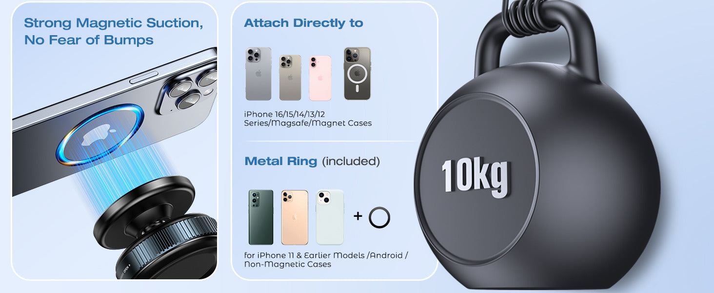 Vacuum Magnetic Suction Cup Phone Mount with 360 Degree Rotation