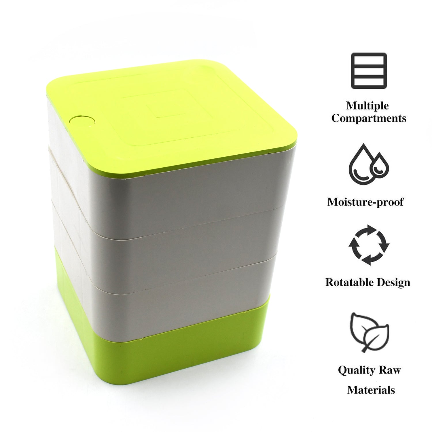 4 Layers Jewelry Box 360 Degree Rotating Jewelry Box Jewelry And Earring Organizer Box Accessory Storage Box