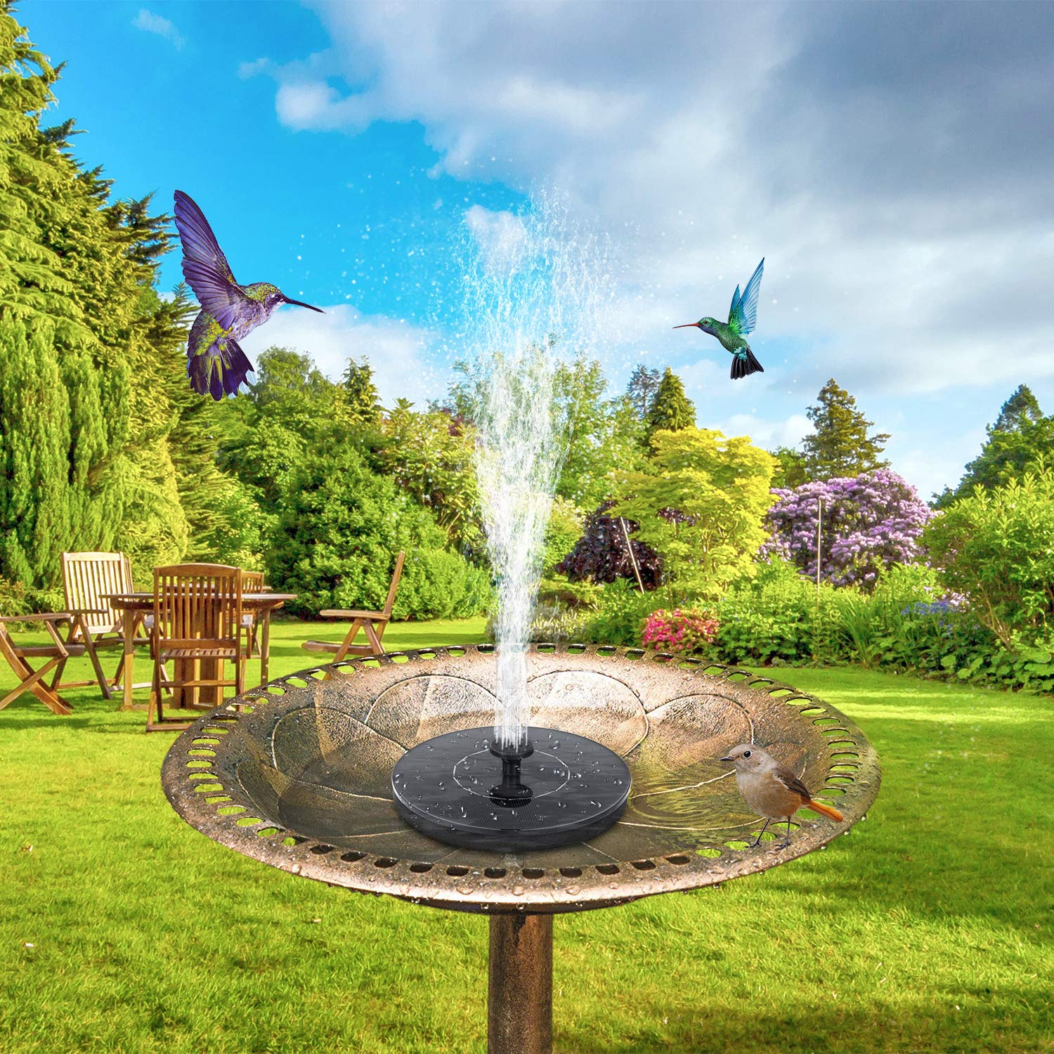 Fountain Solar Power Floating Water Pump for Pool Pond Garden and Patio Plants Round