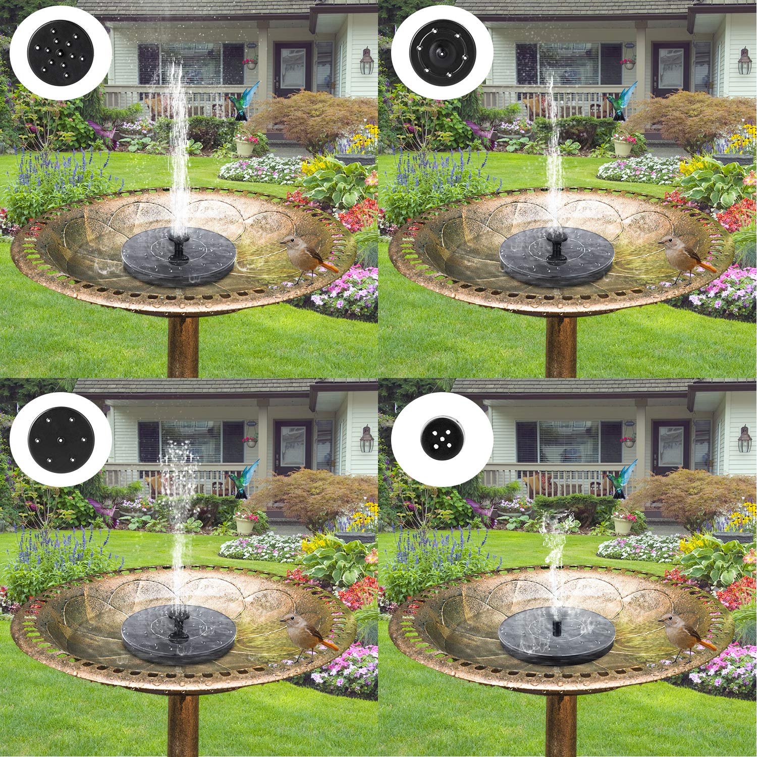 Fountain Solar Power Floating Water Pump for Pool Pond Garden and Patio Plants Round