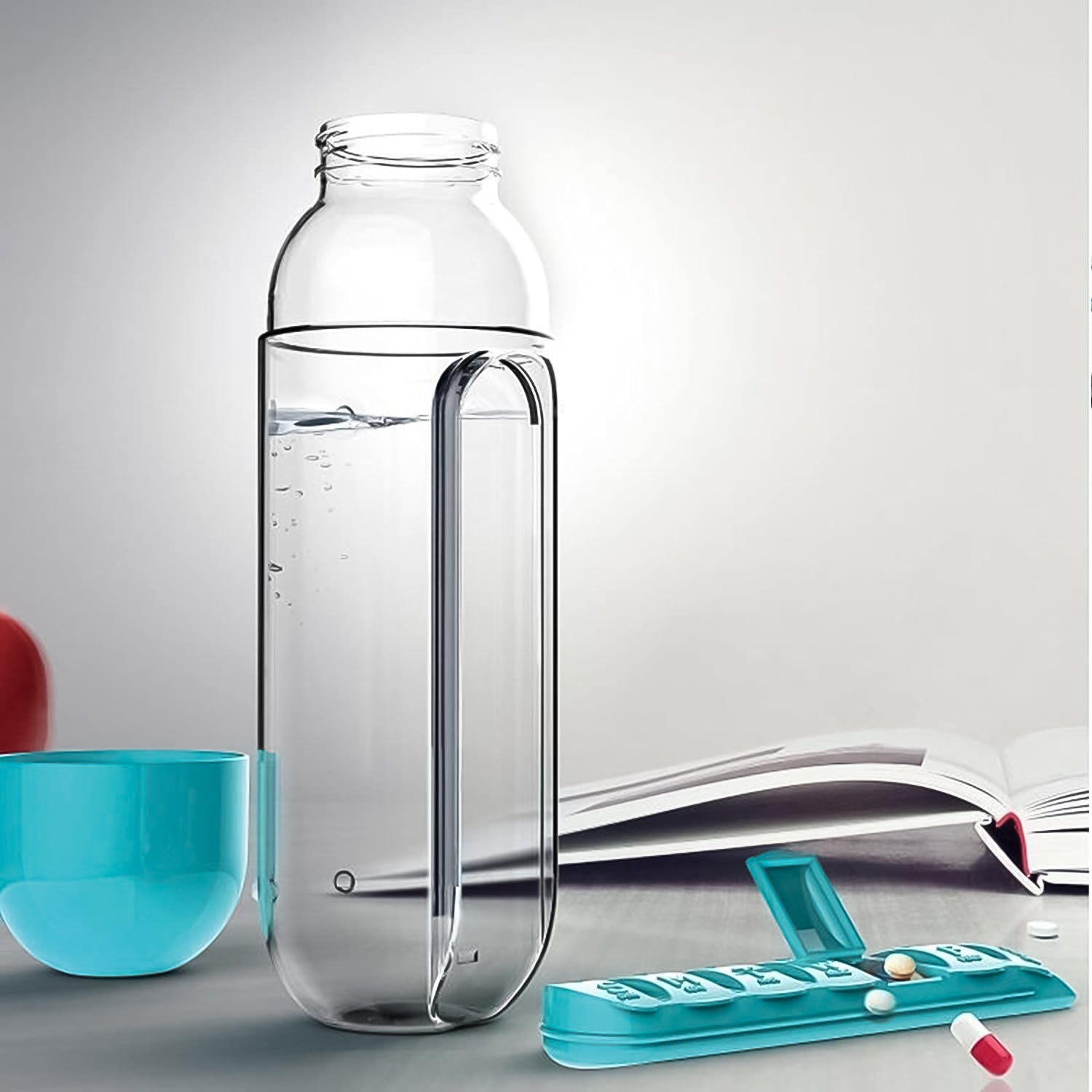 Pill  Vitamin Bottle Water Bottle Multi Functional Use For Traveling  Outdoor Use Water Bottle Travelling Kit Summer Special Bottle (600 Ml   Mix Color )