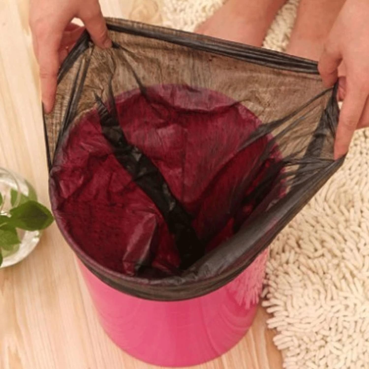 Black Garbage Bags 45x50cm – Durable Dustbin & Trash Bag (1 Pc) for Home, Office & Kitchen Use