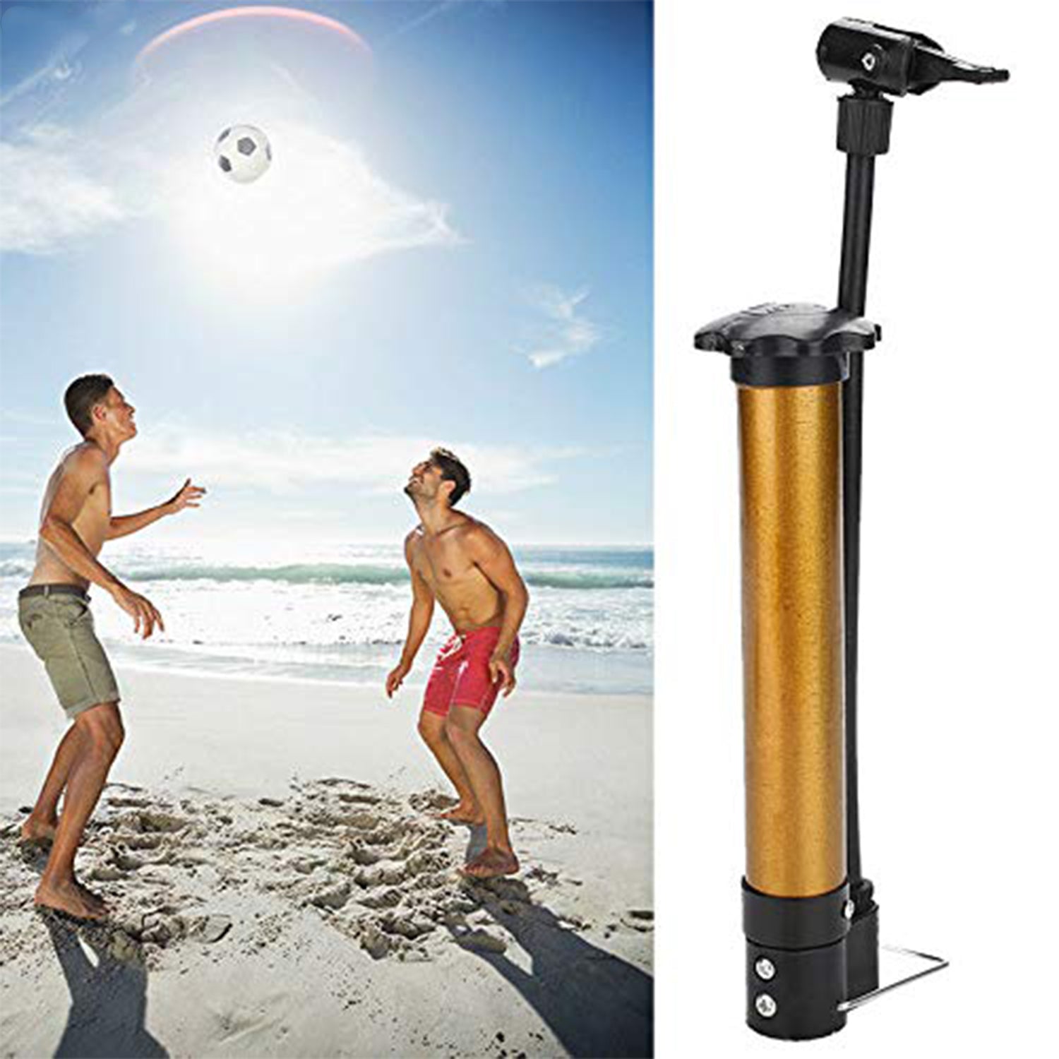 Mini Hand Air Ball Pump With 1 Pin Metal Portable High Pressure Air Pump Mini Basketball Inflator For Balls Basketball Soccer Volleyball Football Inflatable And More (1 Pc)