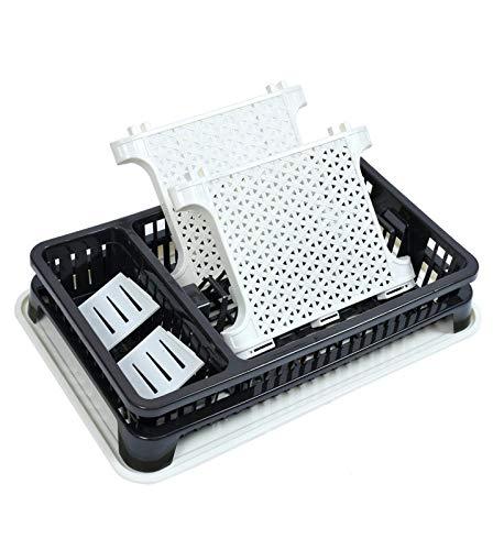Kitchen Organizer Dish Rack with Water-Storing Tray – Multi-Functional Drying Rack for Plates, Bowls & Utensils