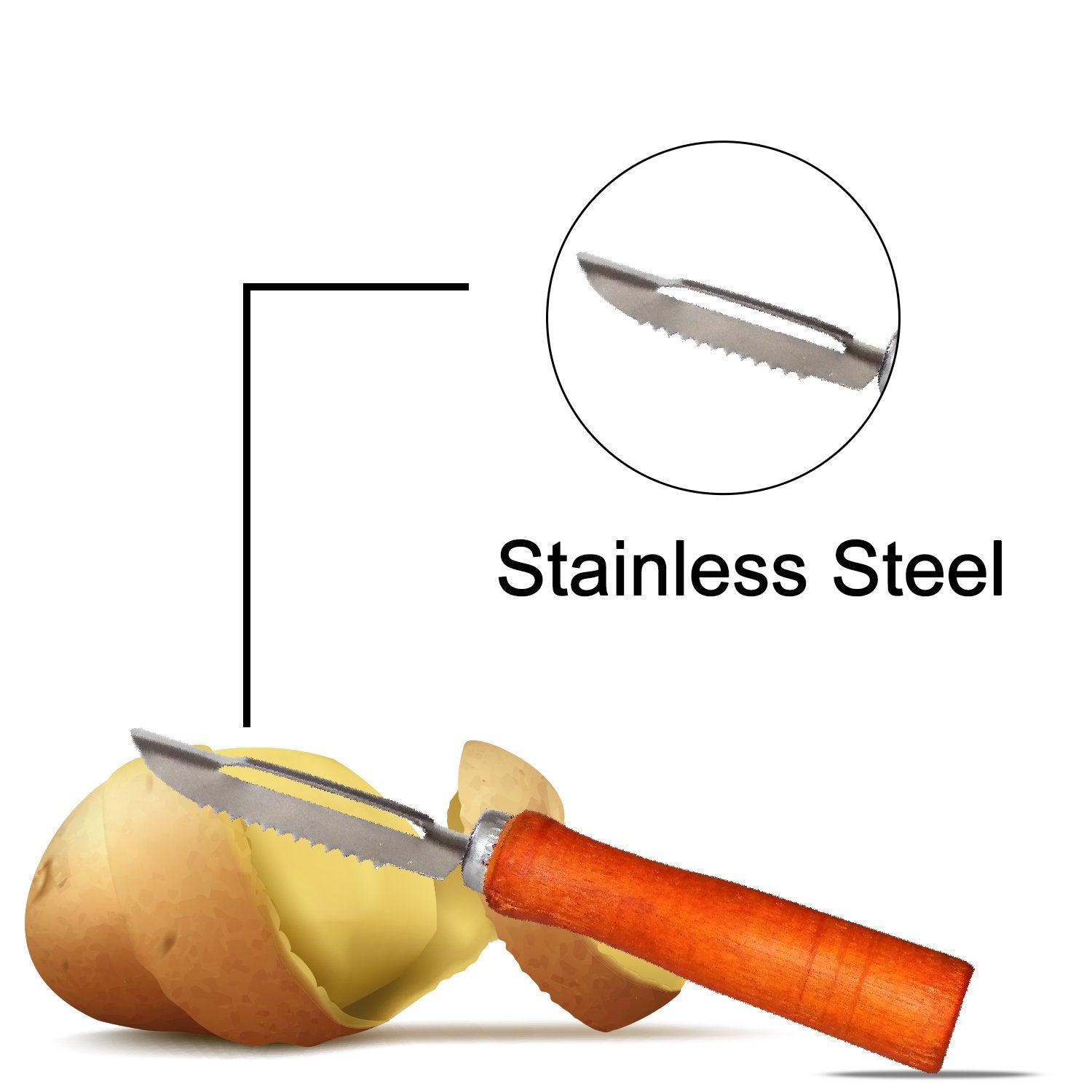 Wooden Handle And Stainless Steel Vegetable Peeler