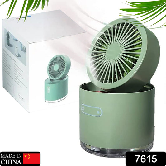 Mini Desktop Cooling Fan Automatic Shaking Head Rotating Spray Humidifier Fan Water Cooling Small Fan Desktop Mini Air Conditioning Fan With Small Water Tank (Battery Not Include)