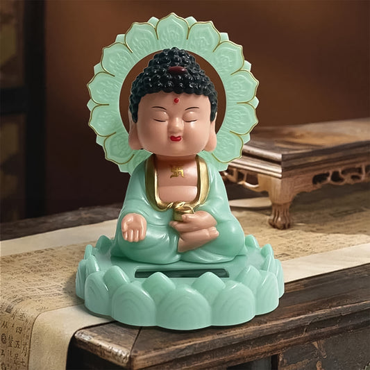 Solar Powered Moving Head Sitting Action Buddha Statue (1 Pc)