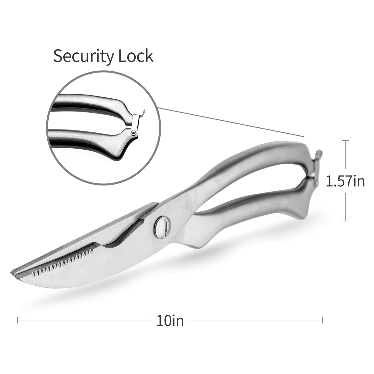 Heavy Duty Stainless Steel Poultry Shears Premium Ultra Sharp Spring-loaded Kitchen