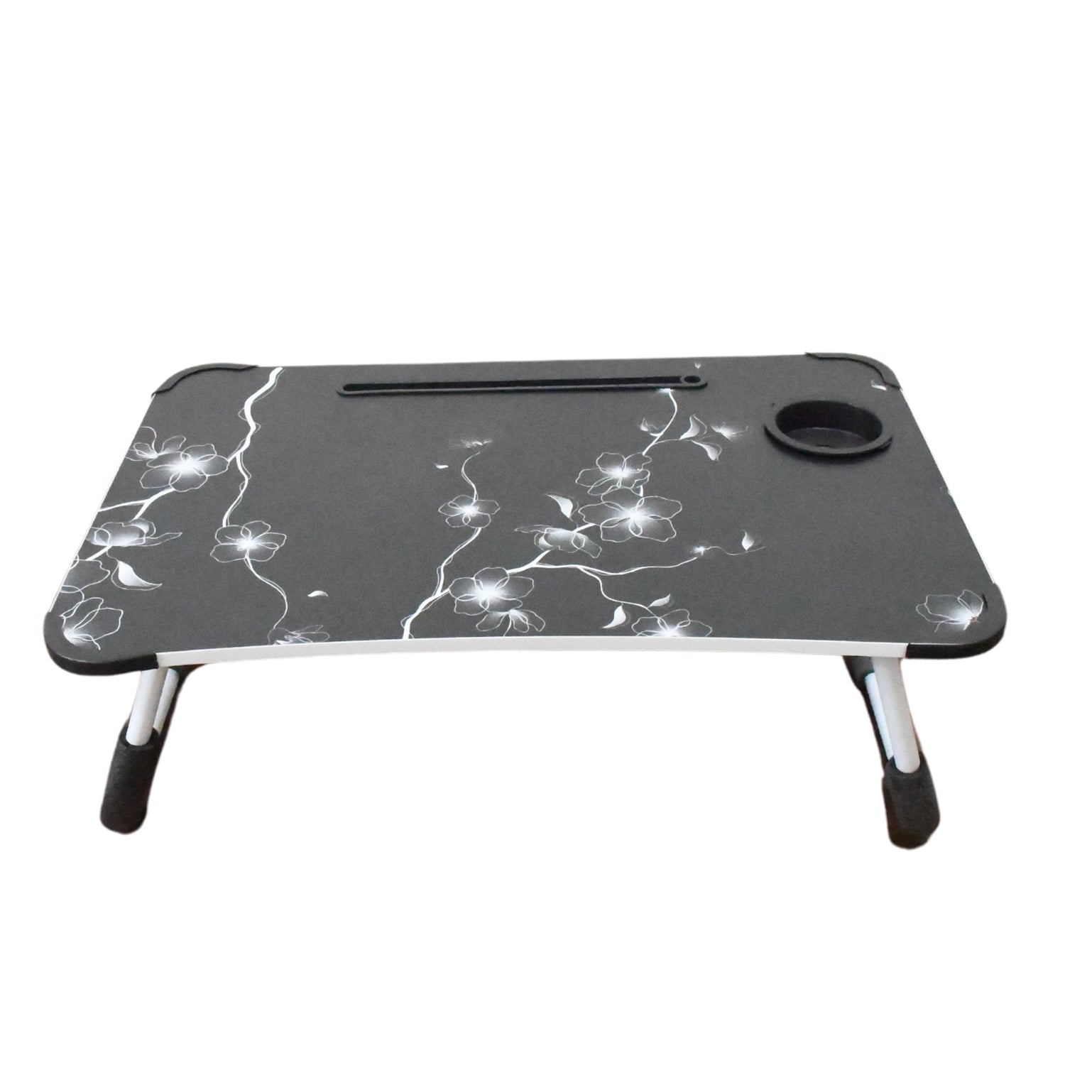 Laptop Table Foldable Portable Notebook Bed Lap Desk Tray Stand Reading Holder With Coffee Cup Slot For Breakfast Reading  Movie Watching.