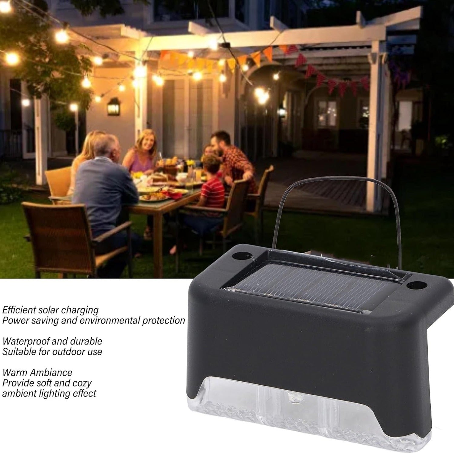Solar Decorative Lights Waterproof Durable Garden Atmosphere Lights Stair Lights Railing Lights Step Steps Lights For Outdoor Patio Courtyard Stair Step Fence Patio Stairsyard Garden Pathway ( 4 Pc Set)