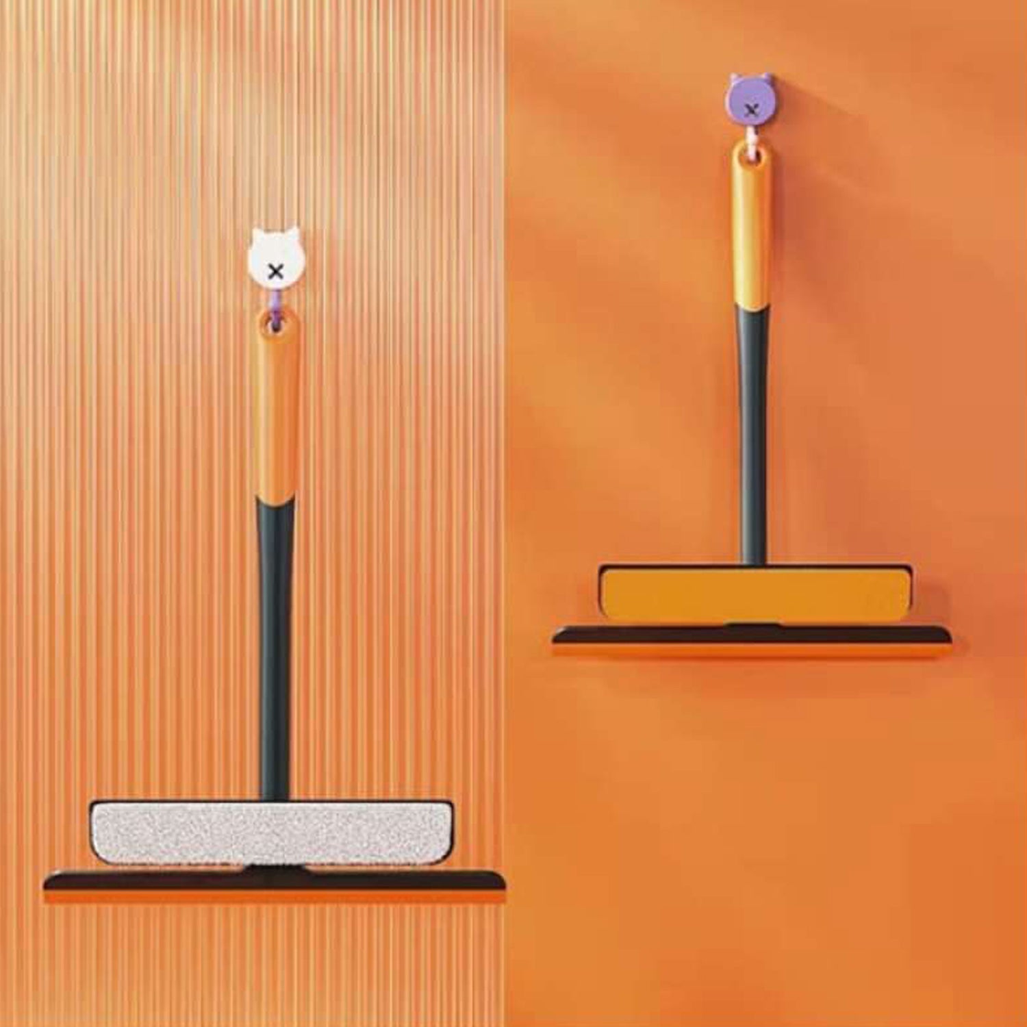 Plastic 3 In 1 Rotatable Double Side Design Cleaning Brush Glass Wiper For Glass Window Car Window Mirror Floor (Multicolor)