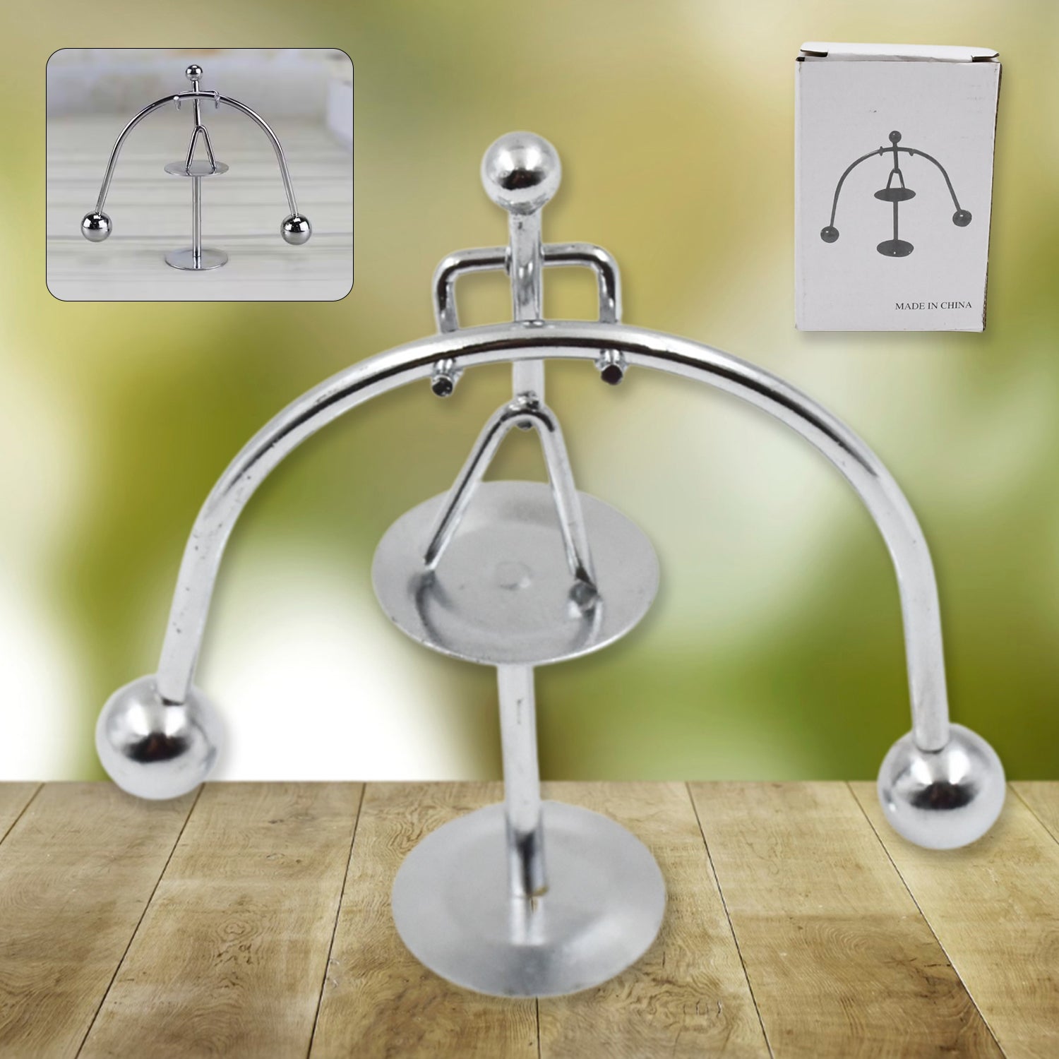 Mini Steel Balance Toy Small Weightlifter Mold Desk Decor Metal Craft Perpetual Balance Art Education Motion Toy Figurine Home Office Decoration Birthday Gift (1 Pc)