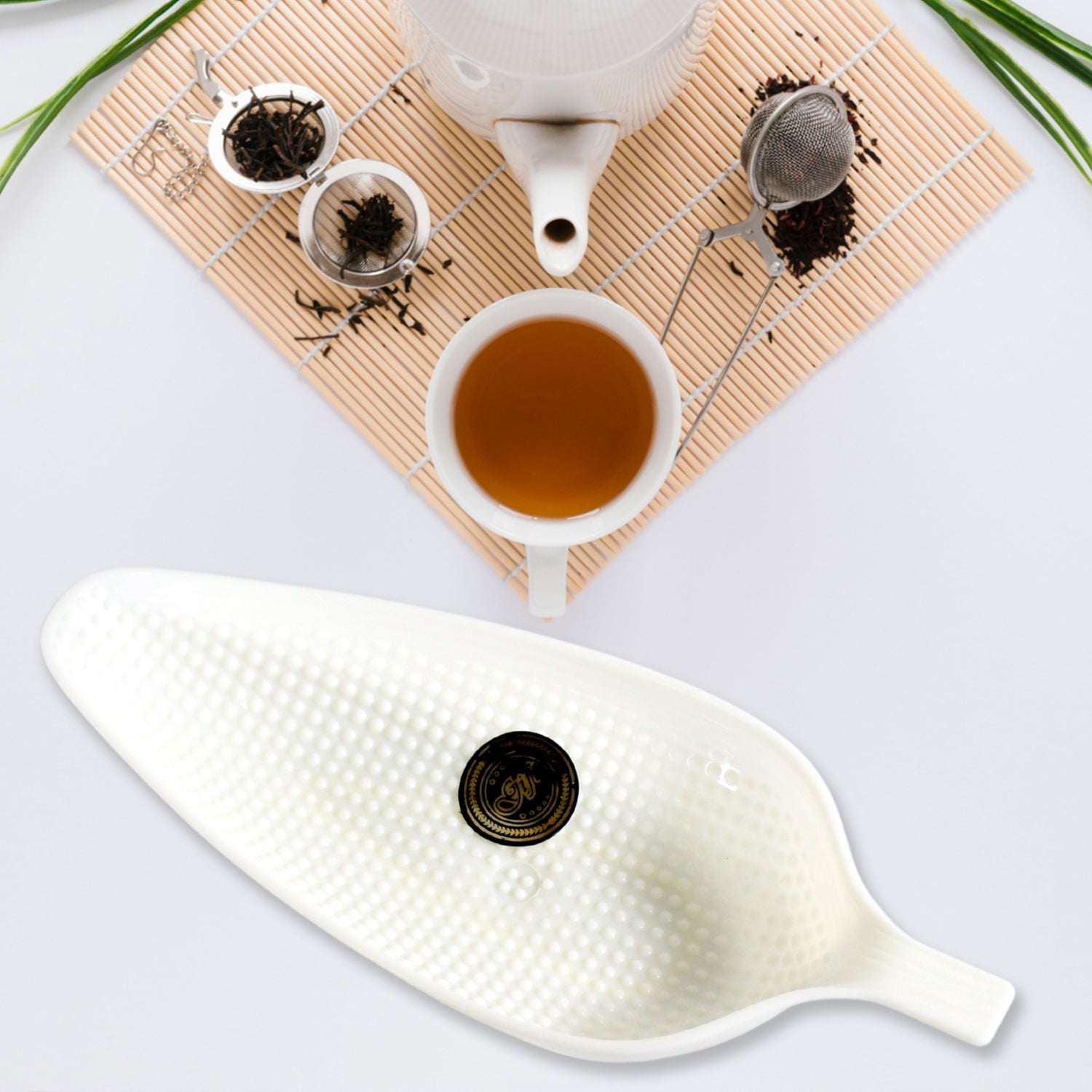 Corn Cafe Ceramic Tea  Cups Set Including Plastic Leaf Shape Serving Platter Milk Cup Coffee Cup Tea Cup Breakfast Cup  Mug Or Outdoor For Household Gift For Birthday (3 Pcs Set)