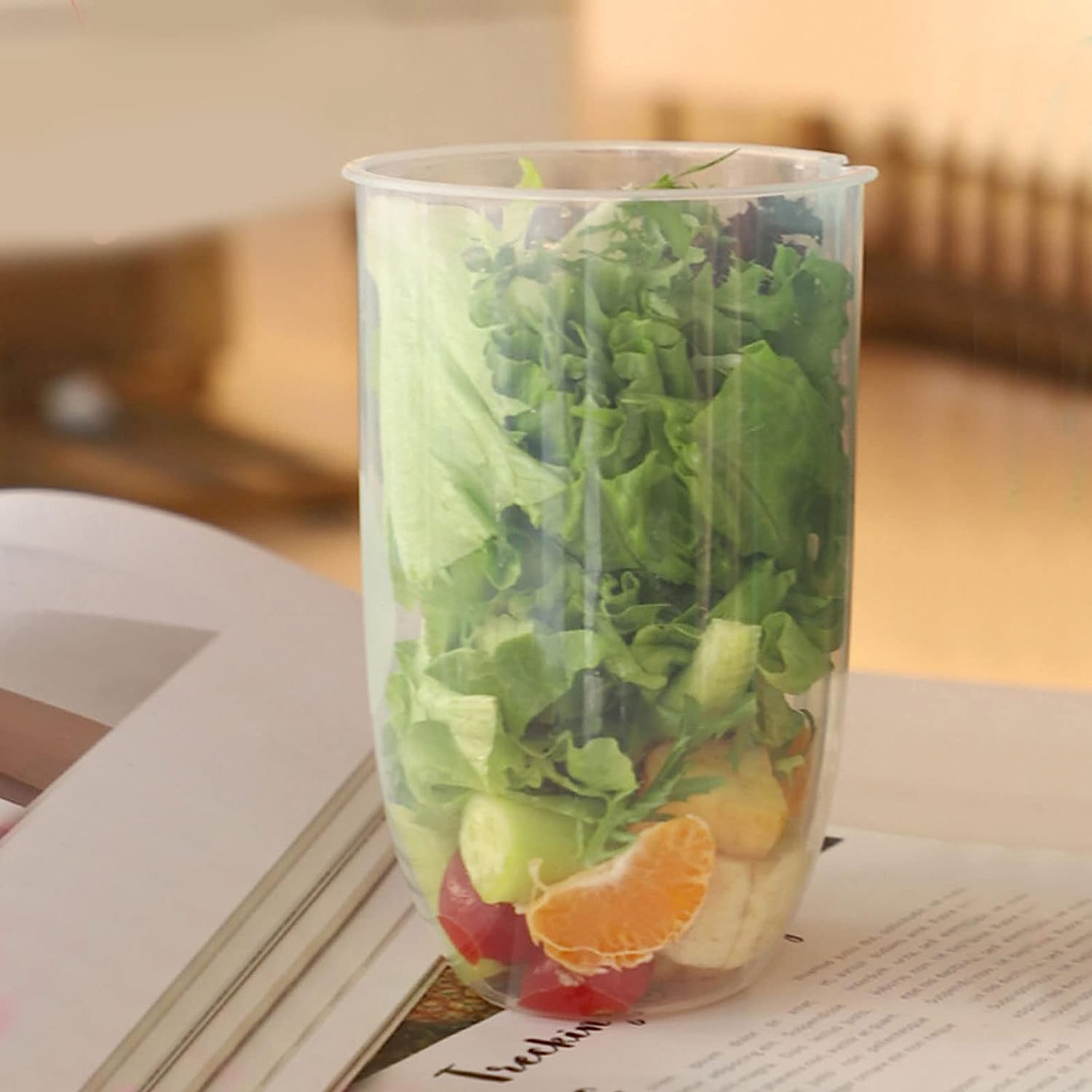 Fruit And Vegetable Salad Cups Easy Clean Salad Mixing Cup For Business People For Business Travel (1pc)