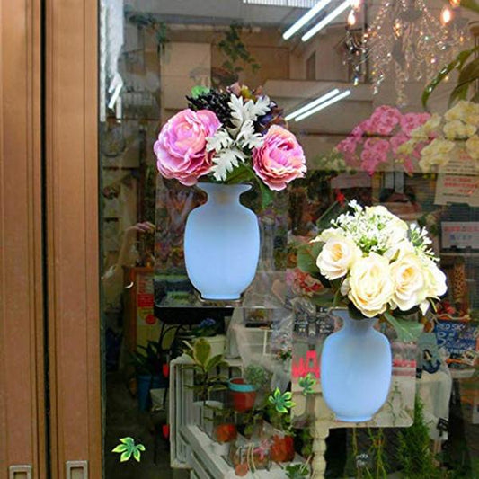 Wall Hanging Silicone Flower Pot Sticker Plant Rack For Decoration  (Multicolor)