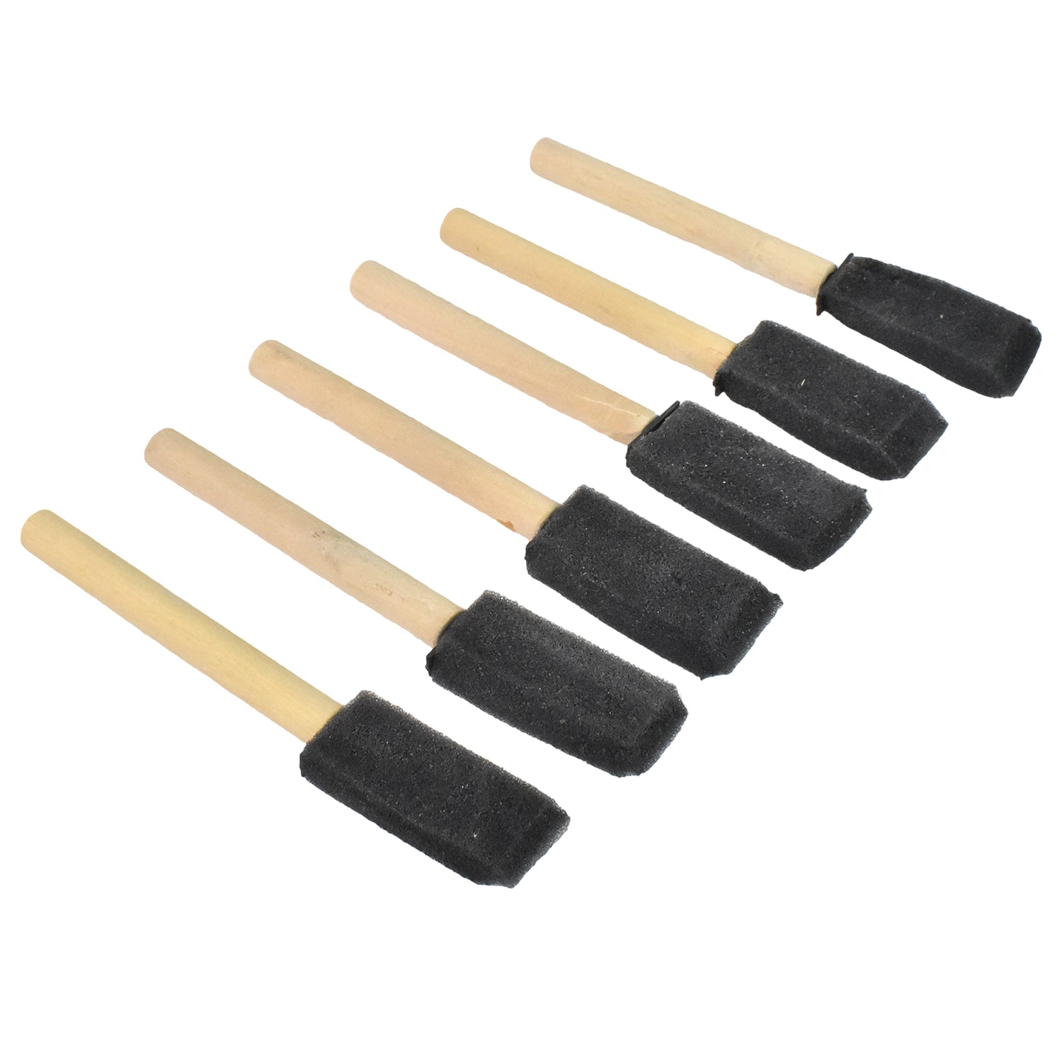 Multipurpose Sponge Brushes For Painting With Wooden Handles (6 Pcs Set)