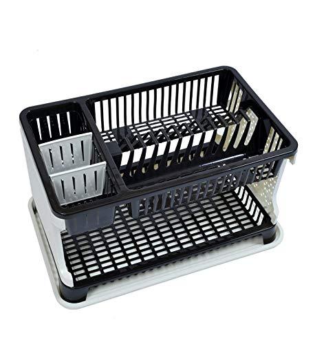 Kitchen Organizer Dish Rack with Water-Storing Tray – Multi-Functional Drying Rack for Plates, Bowls & Utensils