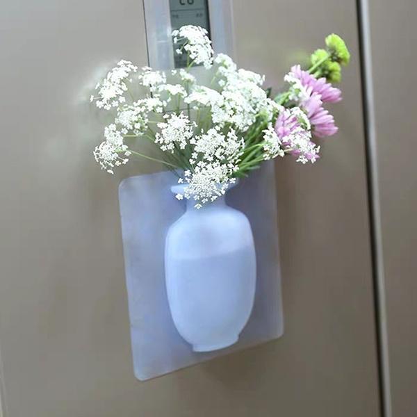 Wall Hanging Silicone Flower Pot Sticker Plant Rack For Decoration  (Multicolor)
