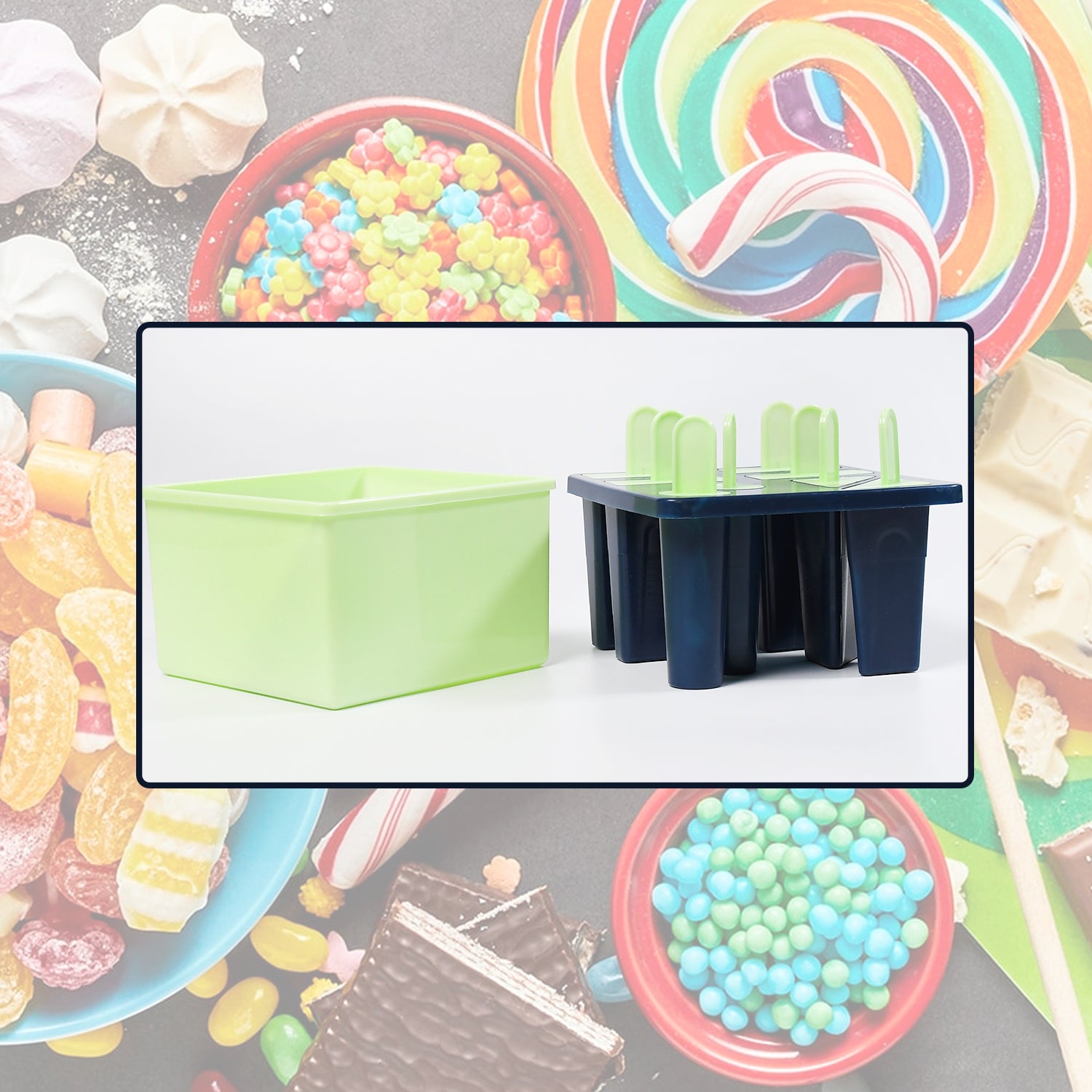 Plastic Kulfi Mould Kulfi Moulds 8 Pcs Tray Ice Cream Mould Reusable Frozen Kulfi Maker Popsicle Sticks Lolly Ice Popsicle Candy Mould For Children (Pista Color)