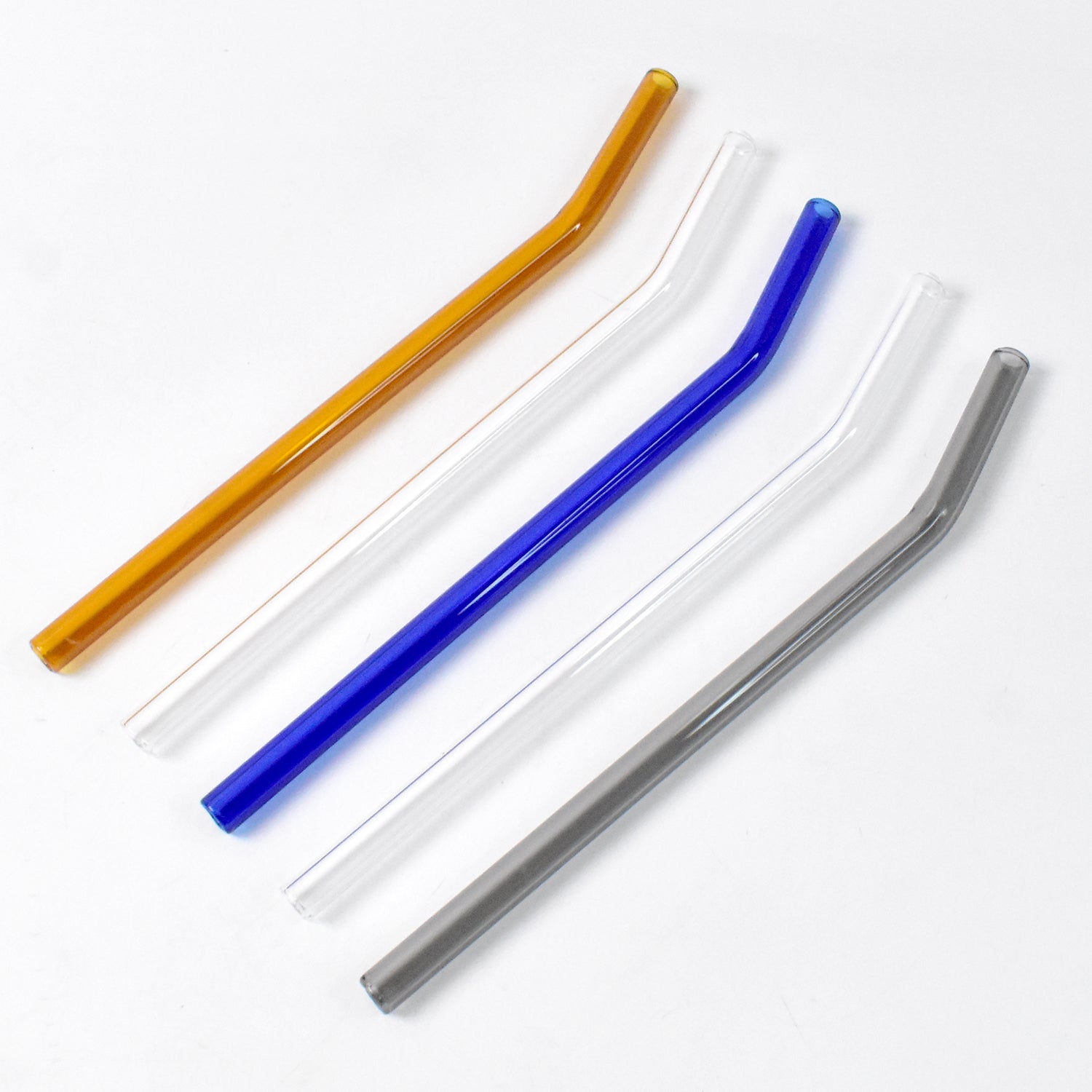 Reusable Clear Glass Drinking Straws Set – Eco-Friendly 5 Pcs Reusable Straw for Smoothies, Juices & Beverages