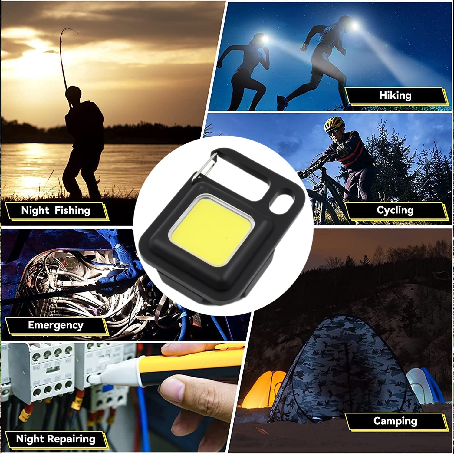 Led Battery Operated Keychain Flashlight Small Work Light Withholding Bracket Bottle Opener For Camping Hiking Emergency (1 Pc  Moq - 36 Pcs)