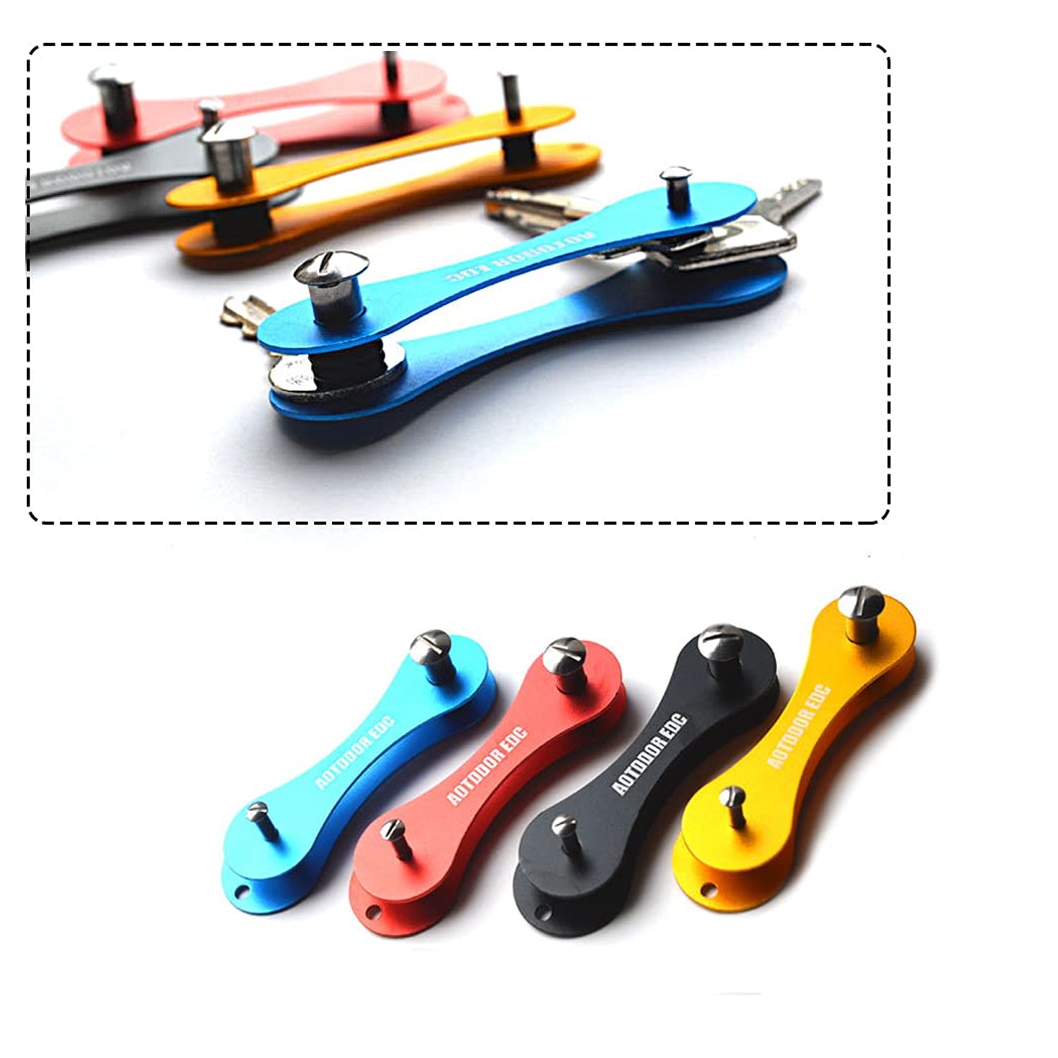 Metal Key Holder Multifunctional Portable Key Accessory (1 Pc  Mix Color)