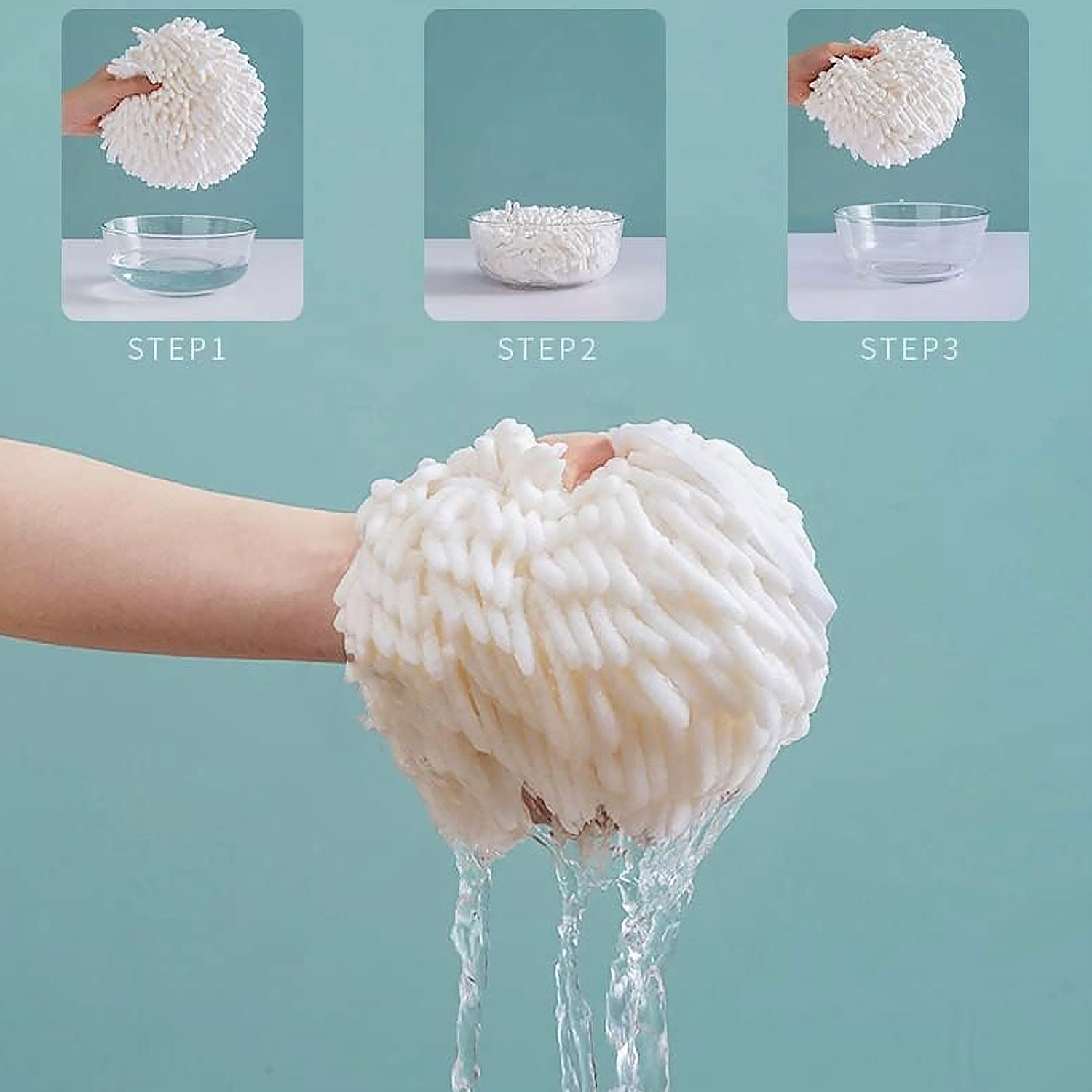 Hand Towels For Bathroom Kitchen Hand Towel Hand Dry Towels Absorbent Soft Hanging Hand Bath Towels Microfiber Plush Chenille Hand Towel Ball Machine Washable Bathroom With Loop (1 Pc)