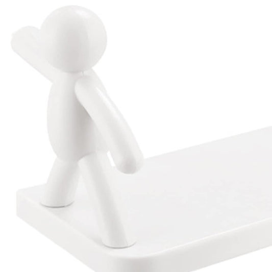 Self Adhesive Cute Floating Shelves Wall Shelf  Wall Mounted Organizer - Human Figurine  Brown Box