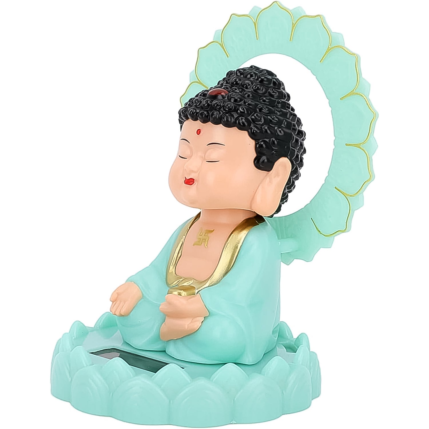 Solar Powered Moving Head Sitting Action Buddha Statue (1 Pc)